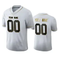 Custom Football Jersey Any Team and Number and Name White Golden Edition American Jerseys nfl