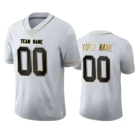 Custom Football Jersey Any Team and Number and Name White Golden Edition American Jerseys nfl
