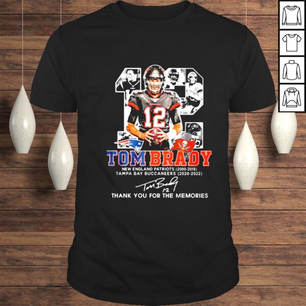 12 Tom Brady New England Patriot And Tampa Bay Buccaneer Signature Thanks Tshirt