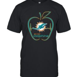 Apple Heartbeat Teacher Symbol Miami Dolphins T-shirt custom For Fans
