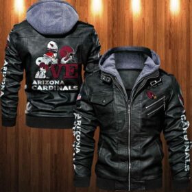 Arizona Cardinals Snoopy Leather Jacket For Fan