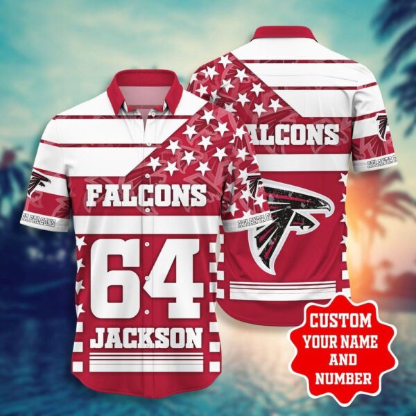 Atlanta Falcons NFL star Hawaiian Shirt Shorts 3D Custom Name