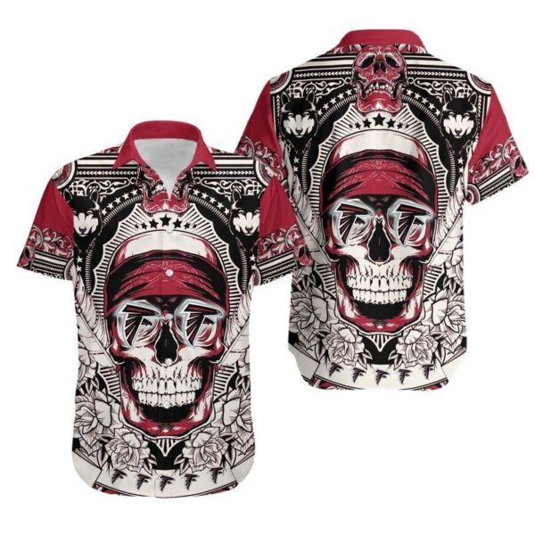 Atlanta Falcons Skull NFL Hawaiian Shirt For Fans 01