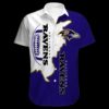 BALTIMORE RAVENS NFL HAWAIIAN BUTTON SHIRT BALTIMORE RAVENS NFL HAWAIIAN BUTTON SHIRT