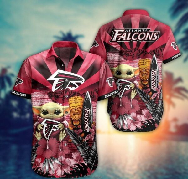 Baby Yoda Atlanta Falcons NFL Hawaiian Shirt and Shorts For Fans