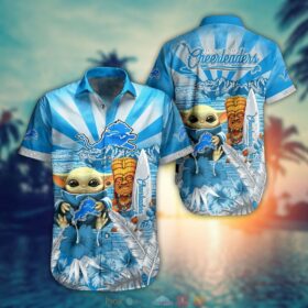 Baby Yoda Detroit Lions NFL Hawaiian 3D Shirt For Fans