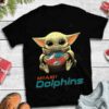 Baby Yoda Hug Miami Dolphins T-shirt For Fans Baby Yoda Hug Miami Dolphins T shirt For Fans