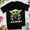 Baby Yoda Hug Oakland Raiders T shirt For Fans