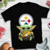 Baby Yoda Hug Pittsburgh Steelers T-shirt For Fans Baby Yoda Hug Pittsburgh Steelers T shirt For Fans