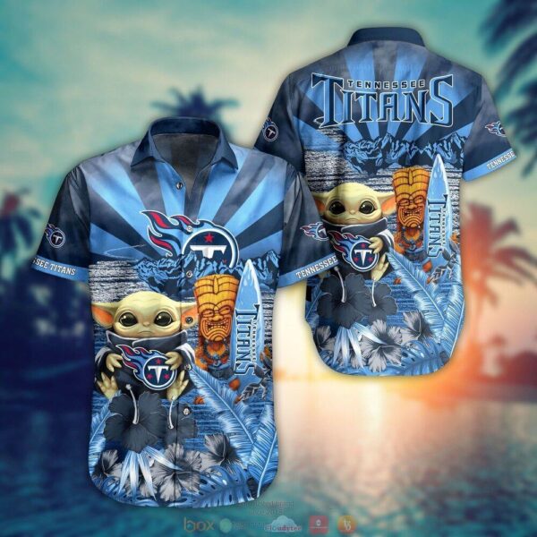 Baby Yoda Tennessee Titans NFL Hawaiian Shirt and Shorts For Fans