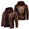 Baltimore Ravens NFL Punisher Skull Leather Jacket New