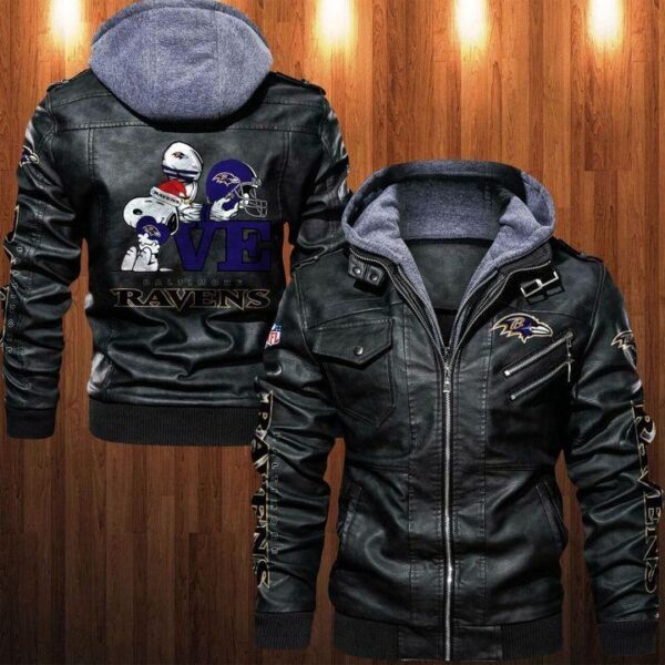 Baltimore Ravens Snoopy Leather Jacket For Fan