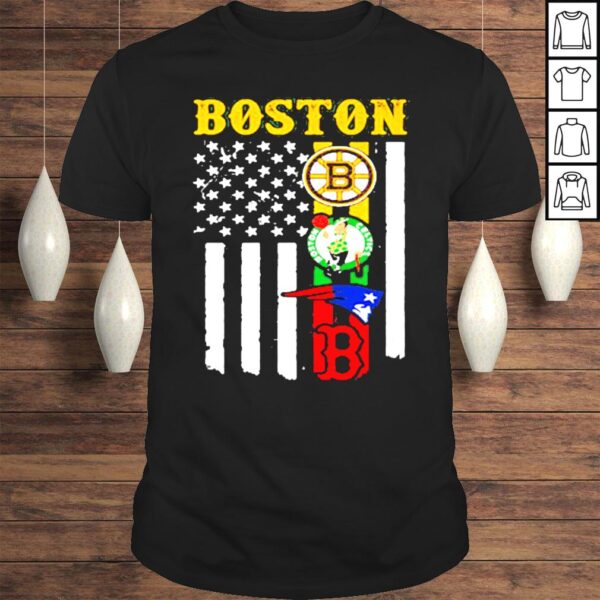 Boston New England Patriots Boston Celtics Bruins American Flag shirt