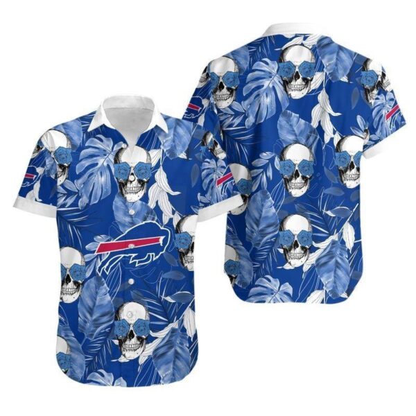 Buffalo Bills Coconut Leaves And Skulls Hawaiian Shirt For Fans