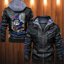 Buffalo Bills Leather Jacket Angry Santa Claus