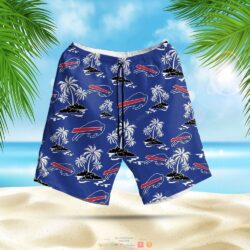 Buffalo Bills NFL blue Hawaii full 3D Shirt and short For Fans Buffalo Bills NFL blue Hawaii full 3D Short For Fans