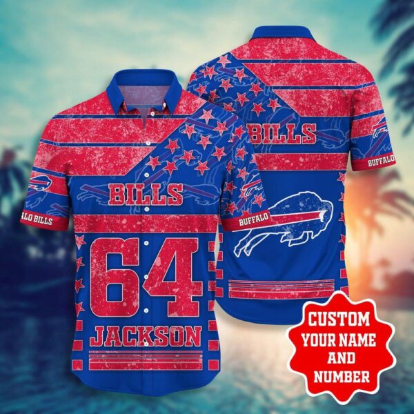 Buffalo Bills NFL star Hawaiian Shirt Shorts 3D Custom Name