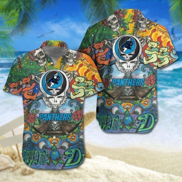 Carolina Panthers Grateful Dead Hawaiian Shirt For Fans