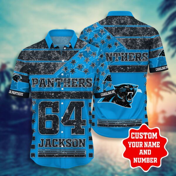 Carolina Panthers NFL star Hawaiian Shirt Shorts Tshirt Custom Name
