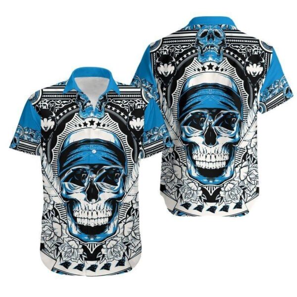 Carolina Panthers Skull NFL Hawaiian Shirt For Fans