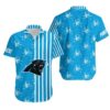 Carolina Panthers Stripes and Skull Hawaiian Shirt For Fans Carolina Panthers Stripes and Skull Hawaiian Shirt For Fans