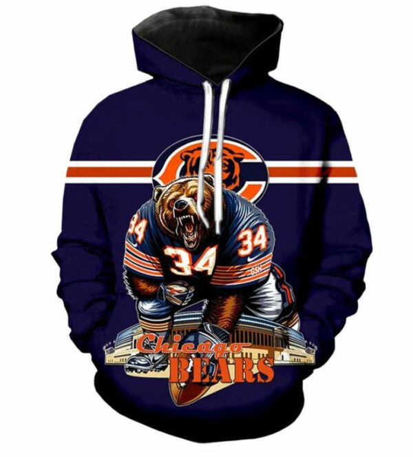 Chicago Bears Hoodie Ultra cool Pullover NFL 5hZ