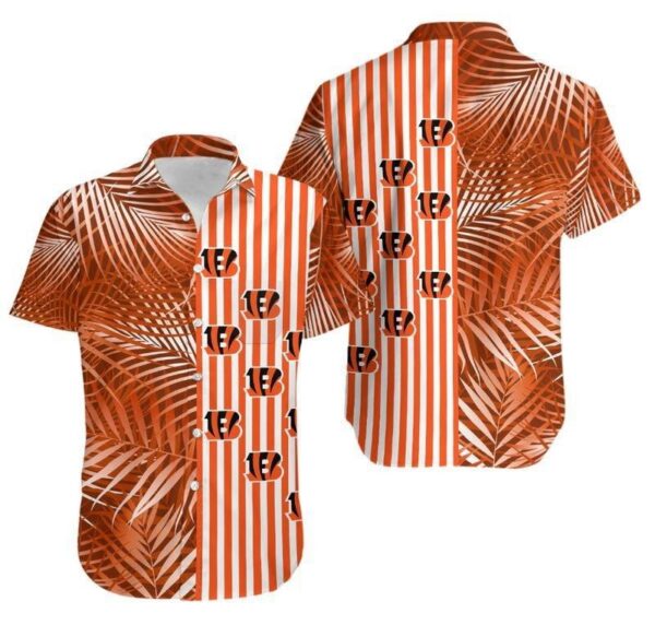 Cincinnati Bengals Palm Leaves And Stripes Hawaiian Shirt For Fans