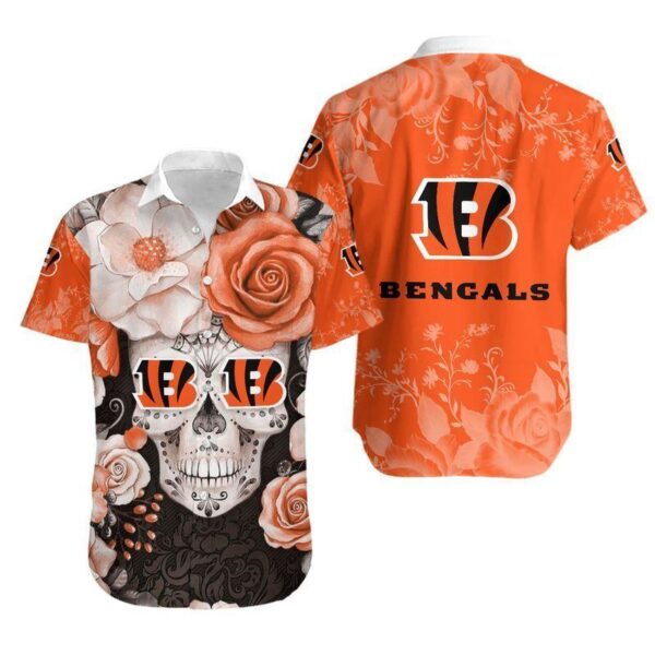 Cincinnati Bengals Skull NFL Hawaiian Shirt For Fans