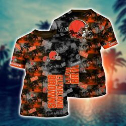 Cleveland Browns NFL Hawaii full 3D Shirts combo summer For Fans Cleveland Browns NFL Hawaii full 3D t Shirts For Fans
