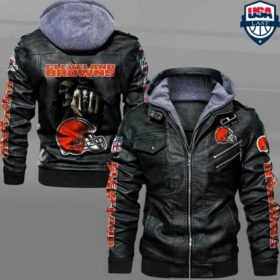 Cleveland Browns NFL death Leather Jacket custom for fan