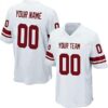 Custom Football Jersey Embroidered Your Names and Numbers white red