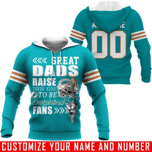 Great Dads Miami Dolphins HOODIE T SHIRT CUSTOM NAME for fan