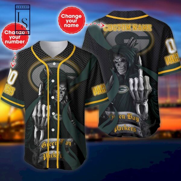 Green Bay Packers Fuck You The Reaper Personalized Baseball Jersey