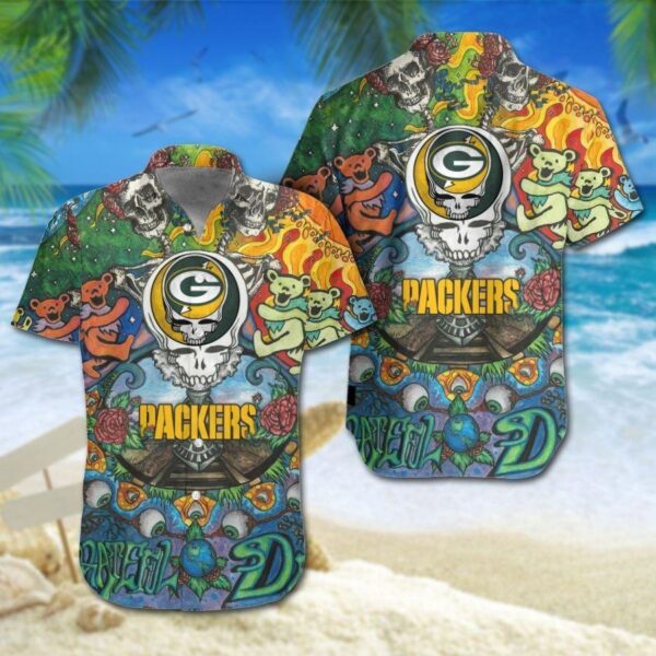 Green Bay Packers Grateful Dead NFL Hawaiian Shirt For Fans 04