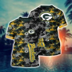 Green Bay Packers NFL Hawaii full 3D Shirts combo summer For Fans Green Bay Packers NFL Hawaii full 3D t Shirts