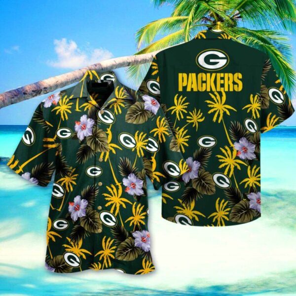 Green Bay Packers NFL green coconut hawaiian shirt short 3D for fan