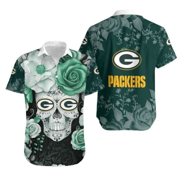 Green Bay Packers Skull NFL Hawaiian Shirt For Fans