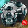 Hoodie 3D Philadelphia Eagles Skull 01