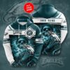 Hoodie 3D Philadelphia Eagles Skull