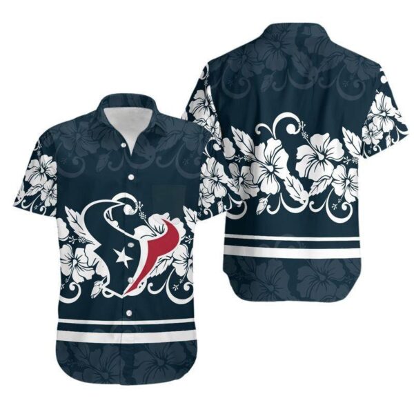 Houston Texans Hibiscus Flowers Hawaiian Shirt For Fans