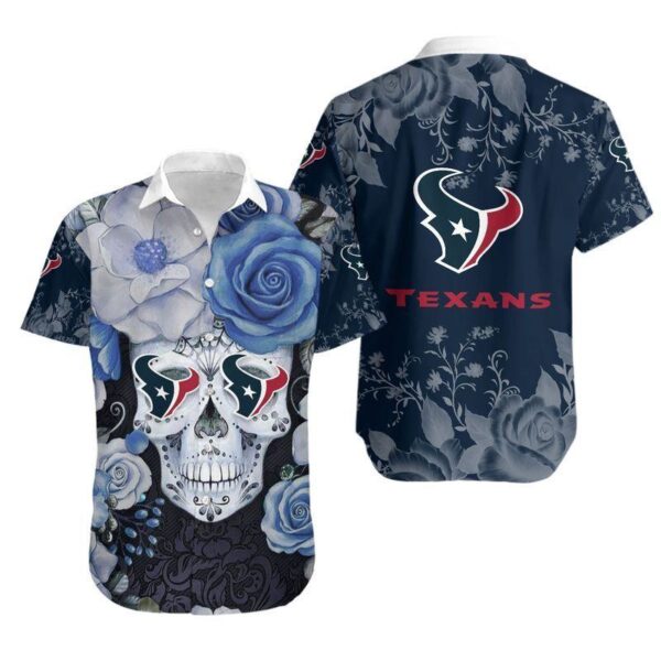 Houston Texans Skull NFL Hawaiian Shirt For Fans