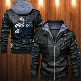 Indianapolis Colts Snoopy Leather Jacket For Fan