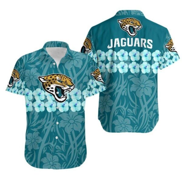 Jacksonville Jaguars Flower and Logo Hawaiian Shirt For Fans