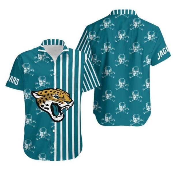 Jacksonville Jaguars Stripes and Skull Hawaiian Shirt For Fans