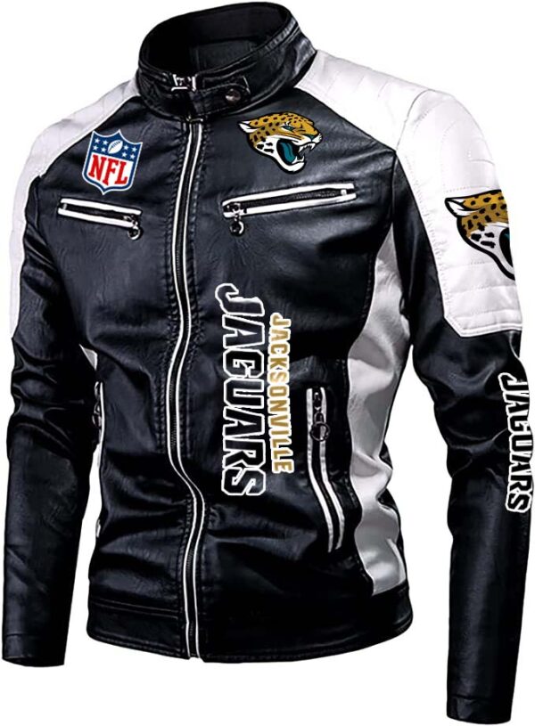 Jacksonville Jaguars nfl classic biker leather jacket custom for fan