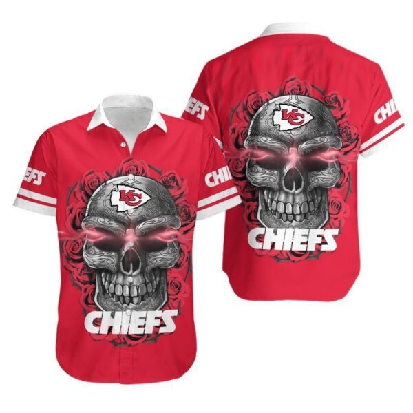 Kansas City Chiefs Sugar Skull NFL Hawaiian Shirt For Fans