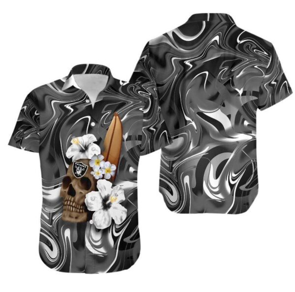 Las-Vegas-Raiders-Skull-and-Hibiscus-Flower-NFL-Hawaiian-Shirt-For-Fans