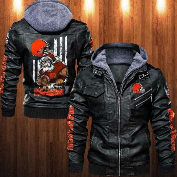 Leather Jacket Cleveland Browns For Fan 01