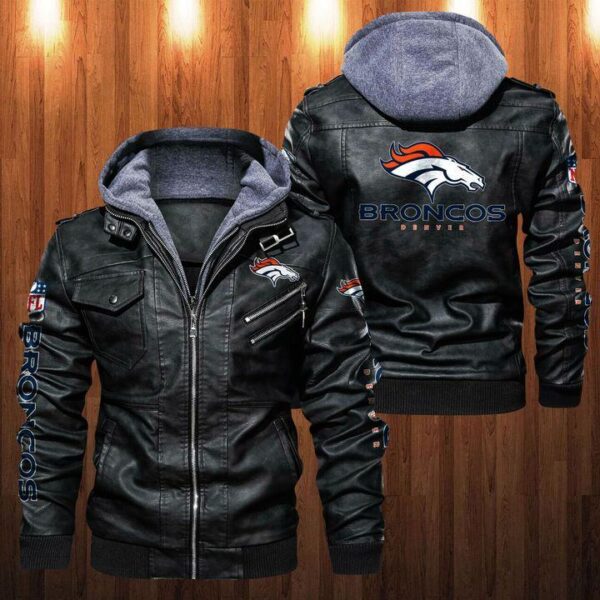 Leather Jacket Denver Broncos