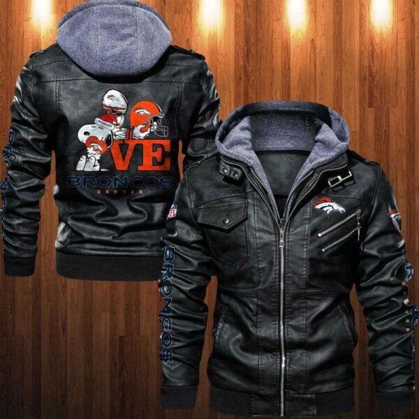 Leather Jacket Denver Broncos Snoopy For Fan